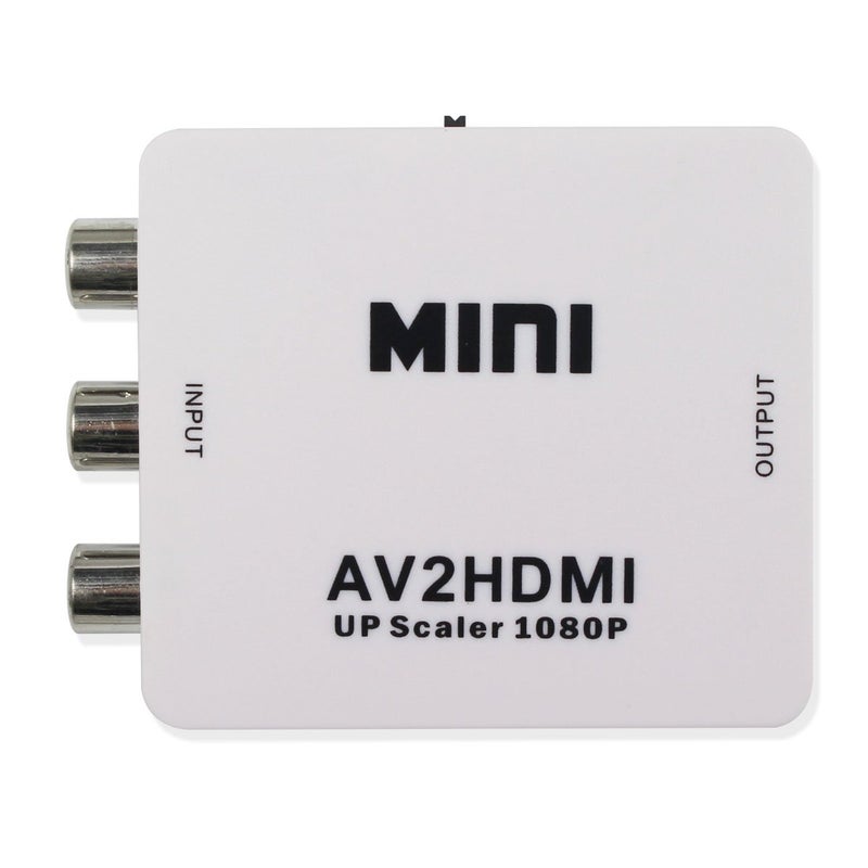 HDSUNWSTD Mini Composite HD AV CVBS 3RCA to HDMI Adapter Converter Support 720P 1080PAV2HDMI Video Converter for TV, VHS VCR, DVD Records Chipsets Shown - Image 1